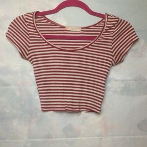 Truly Madly Deeply Striped Red and White Crop Top